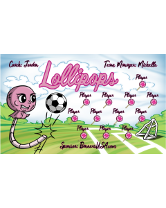 Lollipops Soccer 9oz Fabric Team Banner DIY Live Designer