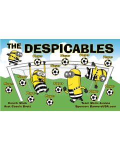 Despicables Soccer 9oz Fabric Team Banner DIY Live Designer