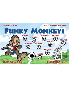 Funky Monkeys Soccer 9oz Fabric Team Banner DIY Live Designer
