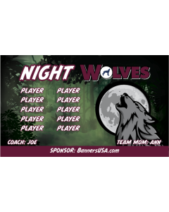 Night Wolves Soccer 9oz Fabric Team Banner DIY Live Designer