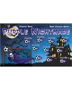Purple Nightmare Soccer 9oz Fabric Team Banner DIY Live Designer