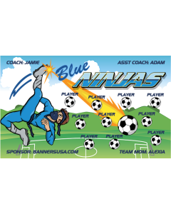 Blue Ninjas Soccer 9oz Fabric Team Banner DIY Live Designer