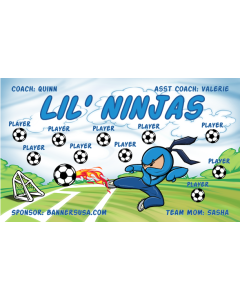 Lil' Ninjas Soccer 9oz Fabric Team Banner DIY Live Designer