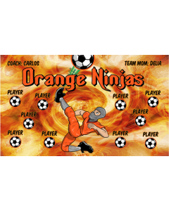 Orange Ninjas Soccer 9oz Fabric Team Banner DIY Live Designer