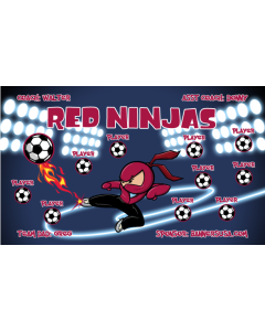 Red Ninjas Soccer 9oz Fabric Team Banner DIY Live Designer