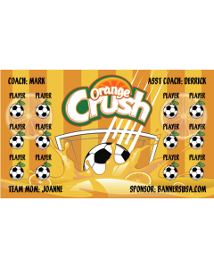 Orange Crush Soccer 9oz Fabric Team Banner DIY Live Designer