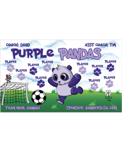 Purple Pandas Soccer 9oz Fabric Team Banner DIY Live Designer