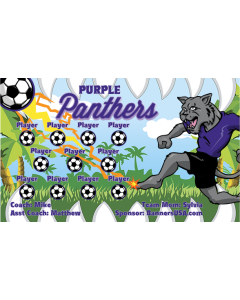 Purple Panthers Soccer 9oz Fabric Team Banner DIY Live Designer
