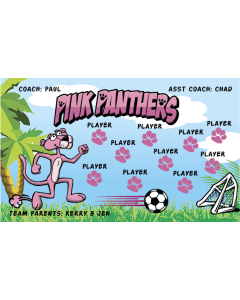 Pink Panthers Soccer 9oz Fabric Team Banner DIY Live Designer