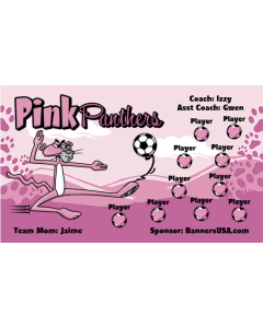 Pink Panthers Soccer 9oz Fabric Team Banner DIY Live Designer