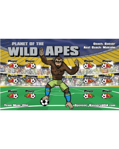 Planet of the Wild Apes Soccer 9oz Fabric Team Banner DIY Live Designer