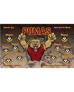 Pumas Soccer 9oz Fabric Team Banner DIY Live Designer
