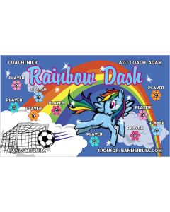 Rainbow Dash Soccer 9oz Fabric Team Banner DIY Live Designer