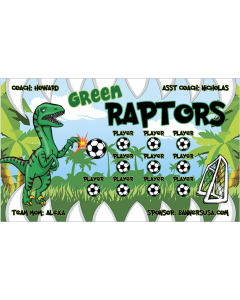 Green Raptors Soccer 9oz Fabric Team Banner DIY Live Designer