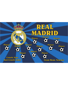 Real Madrid Soccer 9oz Fabric Team Banner DIY Live Designer