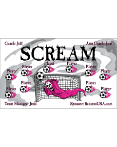 Scream Soccer 9oz Fabric Team Banner DIY Live Designer