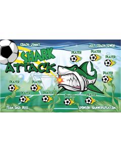 Shark Attack Soccer 9oz Fabric Team Banner DIY Live Designer
