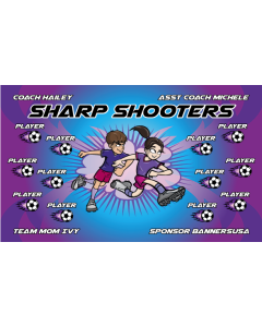 Sharp Shooters Soccer 9oz Fabric Team Banner DIY Live Designer