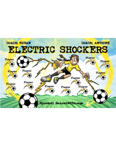 Electric Shockers Soccer 9oz Fabric Team Banner DIY Live Designer