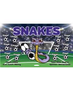 Snakes Soccer 9oz Fabric Team Banner DIY Live Designer