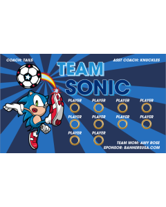 Team Sonic Soccer 9oz Fabric Team Banner DIY Live Designer