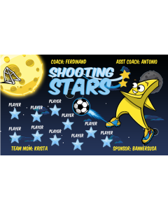 Shooting Stars Soccer 9oz Fabric Team Banner DIY Live Designer