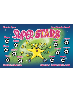 Super Stars Soccer 9oz Fabric Team Banner DIY Live Designer