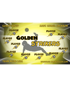 Golden Strikers Soccer 9oz Fabric Team Banner DIY Live Designer