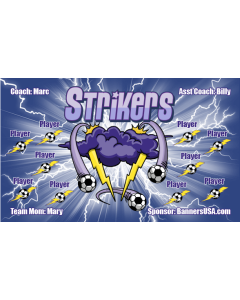 Strikers Soccer 9oz Fabric Team Banner DIY Live Designer