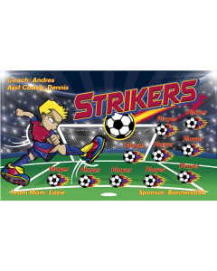 Strikers Soccer 9oz Fabric Team Banner DIY Live Designer