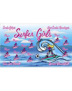 Surfer Girls Soccer 9oz Fabric Team Banner DIY Live Designer