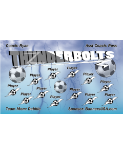 Thunderbolts Soccer 9oz Fabric Team Banner DIY Live Designer