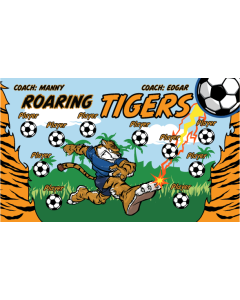 Roaring Tigers Soccer 9oz Fabric Team Banner DIY Live Designer