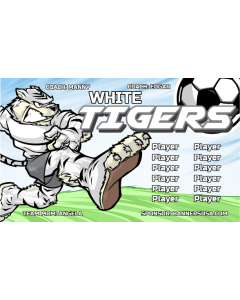 White Tigers Soccer 9oz Fabric Team Banner DIY Live Designer