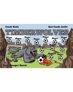 Timberwolves Soccer 9oz Fabric Team Banner DIY Live Designer
