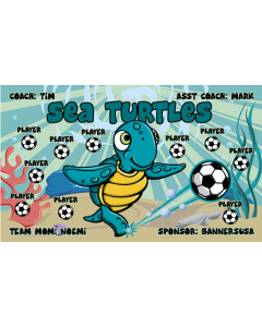 Sea Turtles Soccer 9oz Fabric Team Banner DIY Live Designer