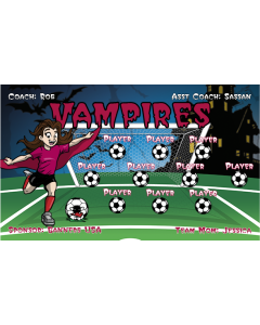 Vampires Soccer 9oz Fabric Team Banner DIY Live Designer