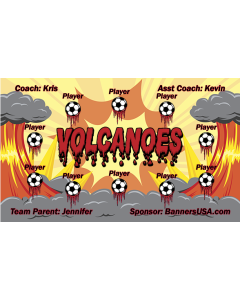 Volcanoes Soccer 9oz Fabric Team Banner DIY Live Designer