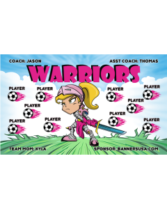 Warriors Soccer 9oz Fabric Team Banner DIY Live Designer
