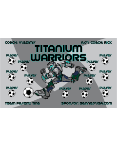 Titanium Warriors Soccer 9oz Fabric Team Banner DIY Live Designer