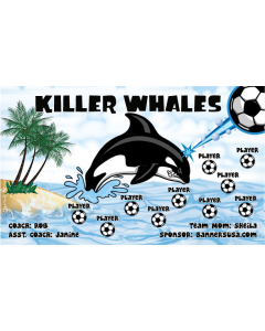 Killer Whales Soccer 9oz Fabric Team Banner DIY Live Designer