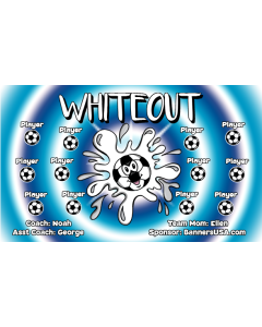Whiteout Soccer 9oz Fabric Team Banner DIY Live Designer