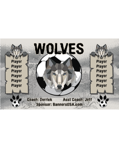Wolves Soccer 9oz Fabric Team Banner DIY Live Designer