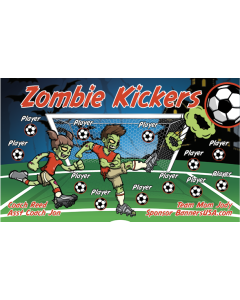 Zombie Kickers Soccer 9oz Fabric Team Banner DIY Live Designer