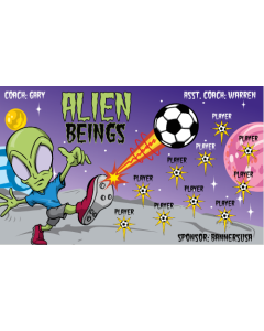 Alien Beings Soccer Fabric Team Banner E-Z Order