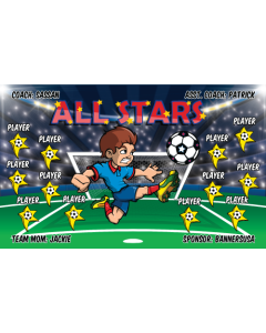 All Stars Soccer Fabric Team Banner E-Z Order