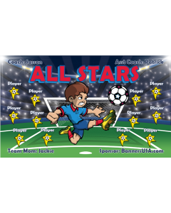 All Stars Soccer 9oz Fabric Team Banner E-Z Order