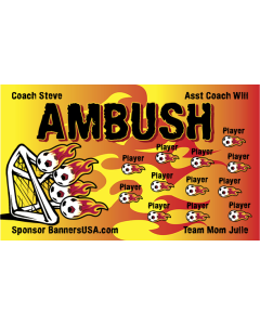 Ambush Soccer 9oz Fabric Team Banner E-Z Order
