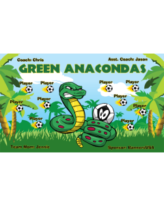 Green Anacondas Soccer Fabric Team Banner E-Z Order