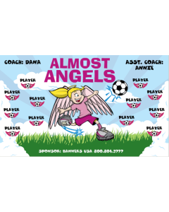 Almost Angels Soccer Fabric Team Banner E-Z Order
